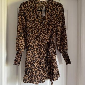 Cheetah Print Wrap Around Dress